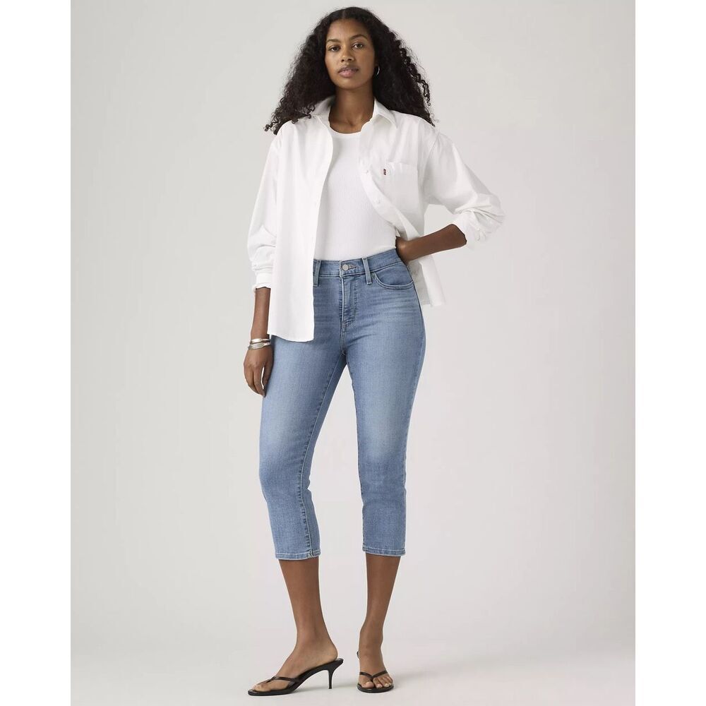 Levi’s 311 Shaping Skinny Denim Capri Jeans Lapis Level Light Wash 24W